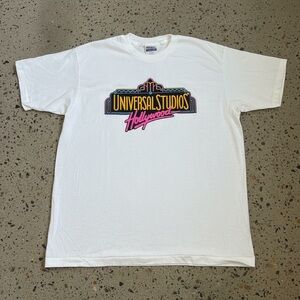 VTG Universal Studios Hollywood T Shirt XL Neon Puffy Single Stitch USA 80s 90s